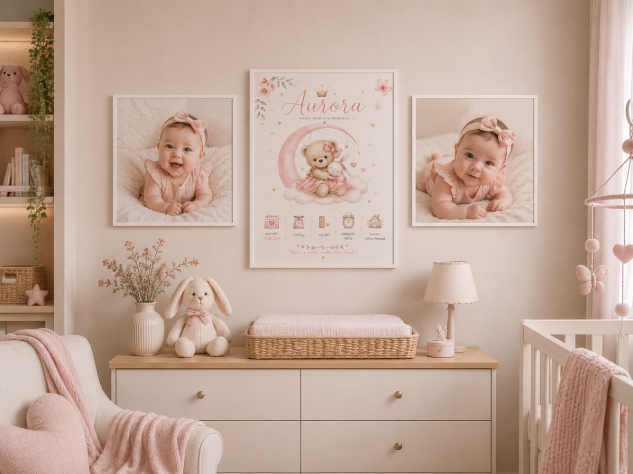 Boas-Vindas — tema rosa menina