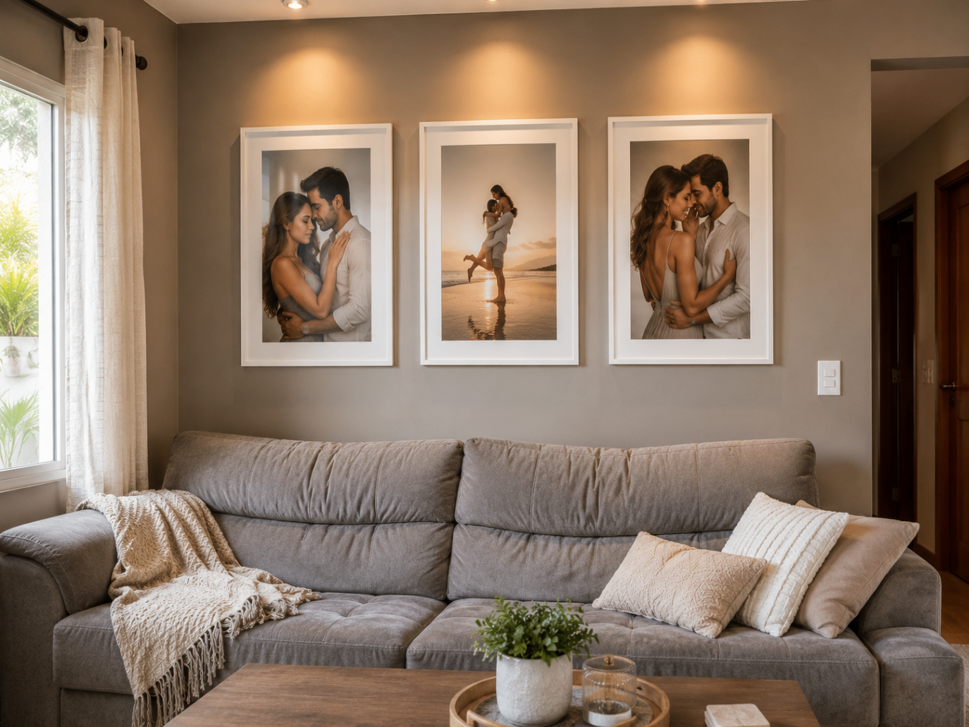 Composição FrameU num quarto de casal